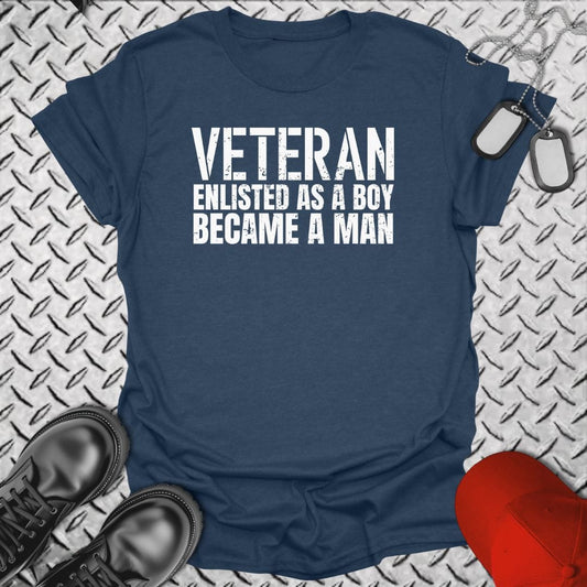 NavyHumor T-Shirt Heather Navy / S Became A Man T-shirt