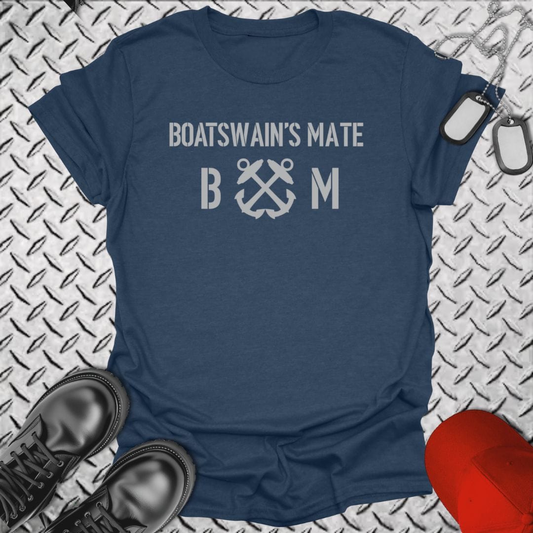 NavyHumor T-Shirt Heather Navy / S Boatswain's Mate (BM) Insignia T-shirt