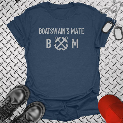 NavyHumor T-Shirt Heather Navy / S Boatswain's Mate (BM) Insignia T-shirt