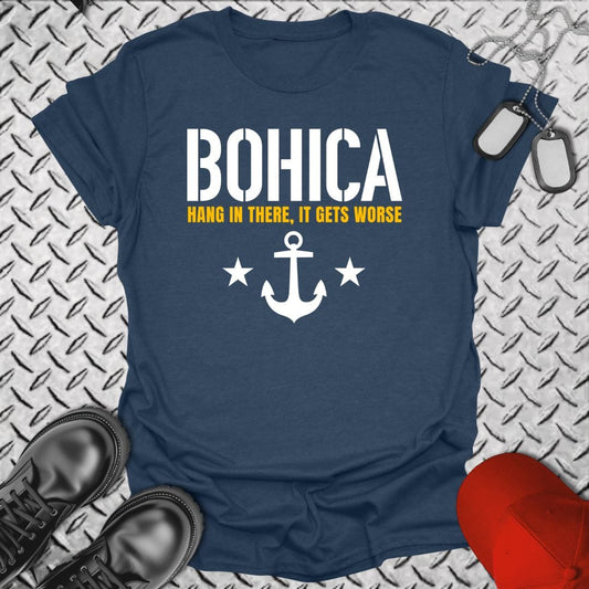 NavyHumor T-Shirt Heather Navy / S BOHICA - It Gets Worse T-shirt