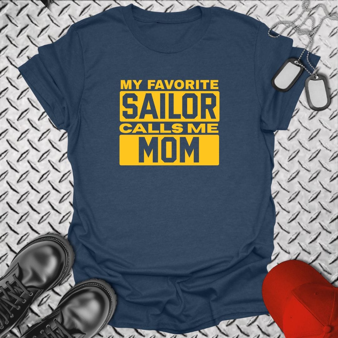 NavyHumor T-Shirt Heather Navy / S Calls Me Mom