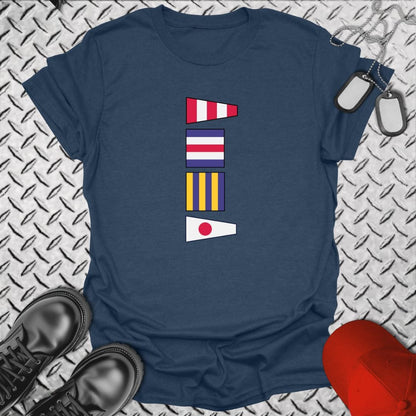 NavyHumor T-Shirt Heather Navy / S CG1 - Ready To Assist Signal Flag