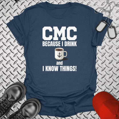 NavyHumor T-Shirt Heather Navy / S CMC - I Know Things T-shirt