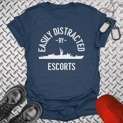 NavyHumor T-Shirt Heather Navy / S Easily Distracted By Escorts T-shirt