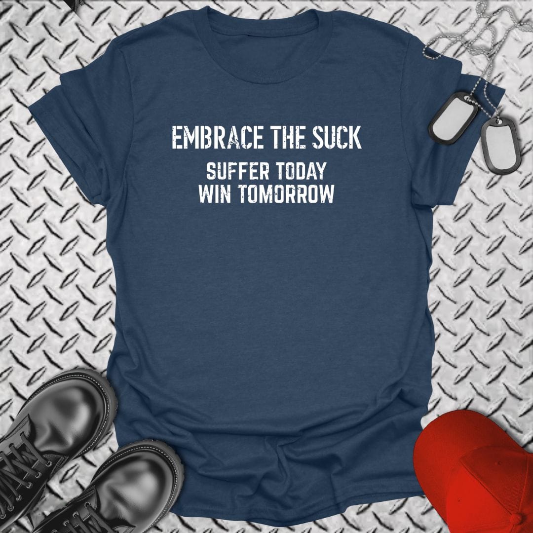 NavyHumor T-Shirt Heather Navy / S Embrace the Suck T-shirt