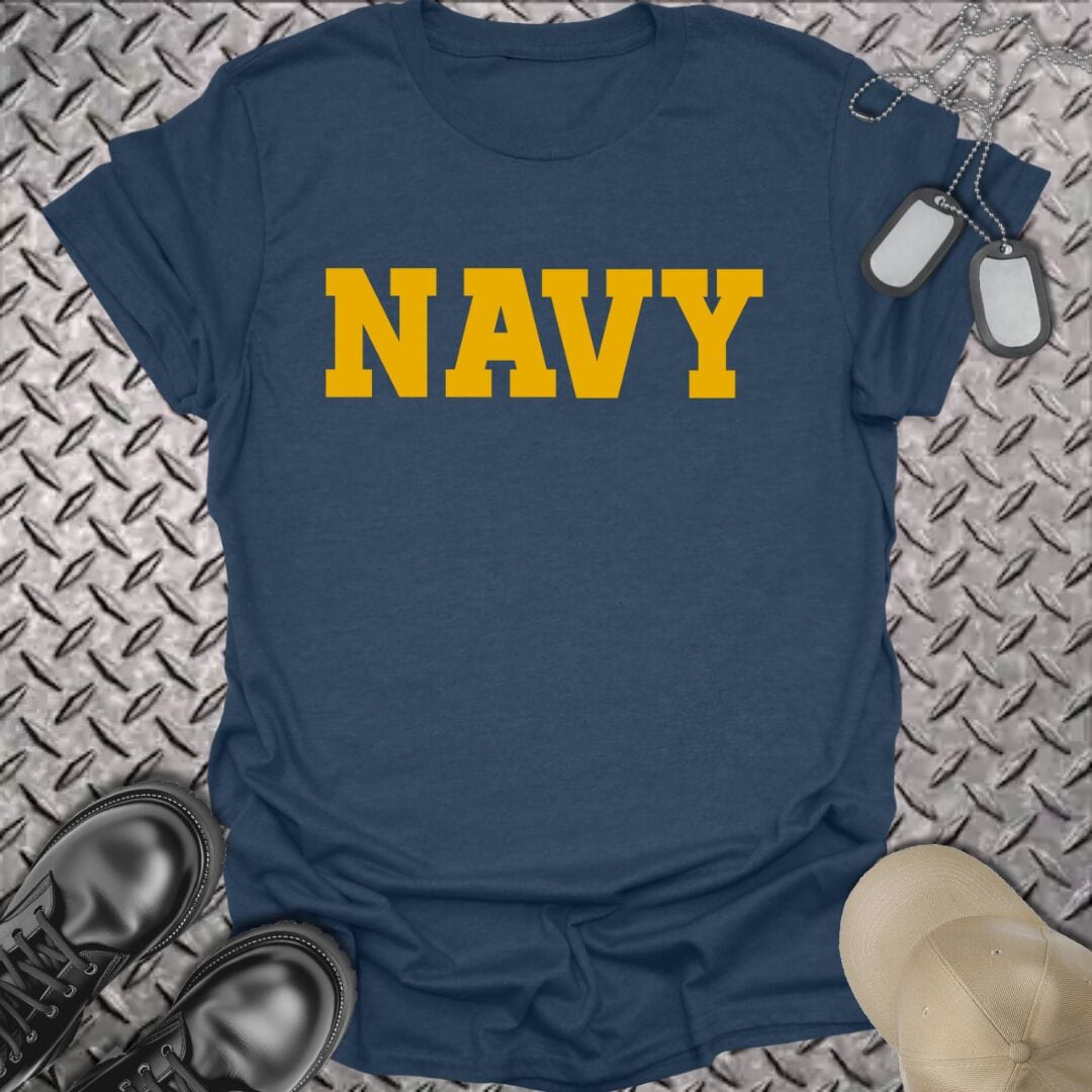 NavyHumor T-Shirt Heather Navy / S Gold Navy T-shirt