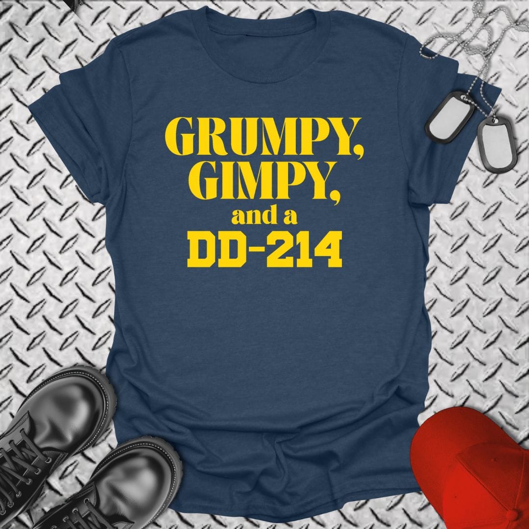 NavyHumor T-Shirt Heather Navy / S Grumpy, Gimpy, and a DD-214 T-shirt