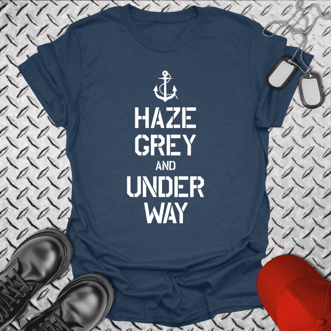 NavyHumor T-Shirt Heather Navy / S Haze Grey & Under Way T-shirt