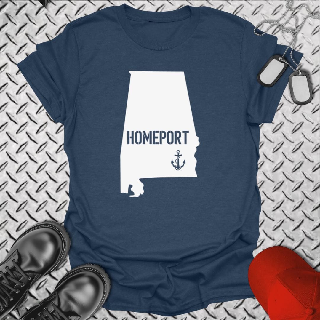 NavyHumor T-Shirt Heather Navy / S Homeport Alabama T-shirt
