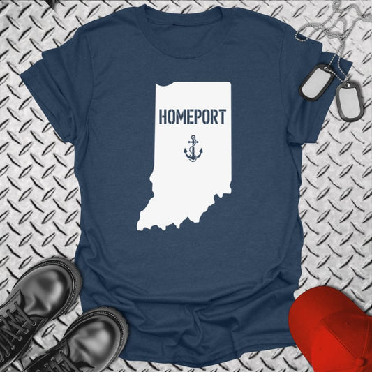 NavyHumor T-Shirt Heather Navy / S Homeport Indiana T-shirt