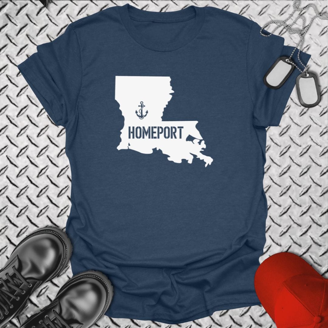 NavyHumor T-Shirt Heather Navy / S Homeport Louisiana T-shirt