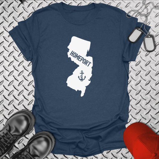 NavyHumor T-Shirt Heather Navy / S Homeport New Jersey T-shirt