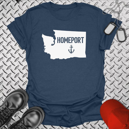 NavyHumor T-Shirt Heather Navy / S Homeport Washington T-shirt