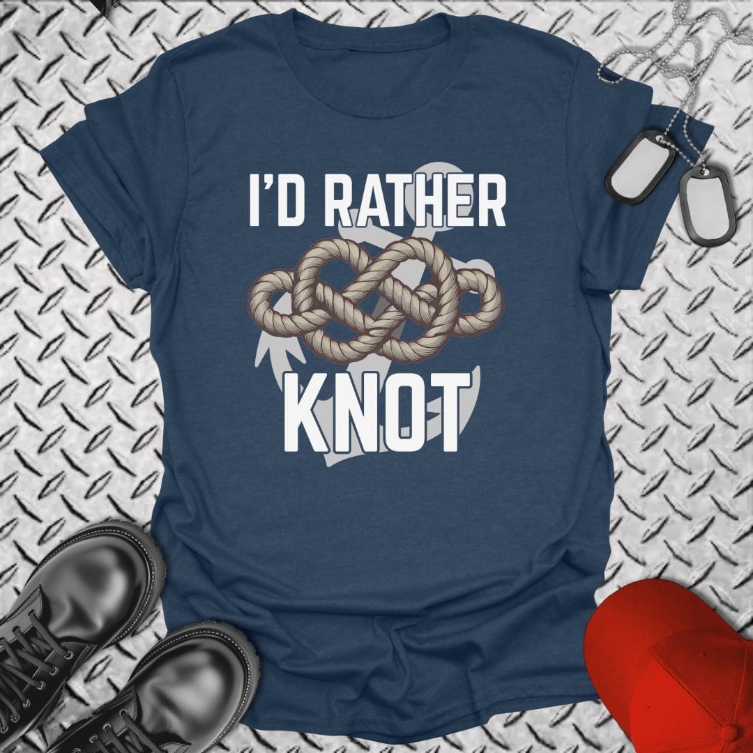NavyHumor T-Shirt Heather Navy / S I'd Rather Knot T-shirt