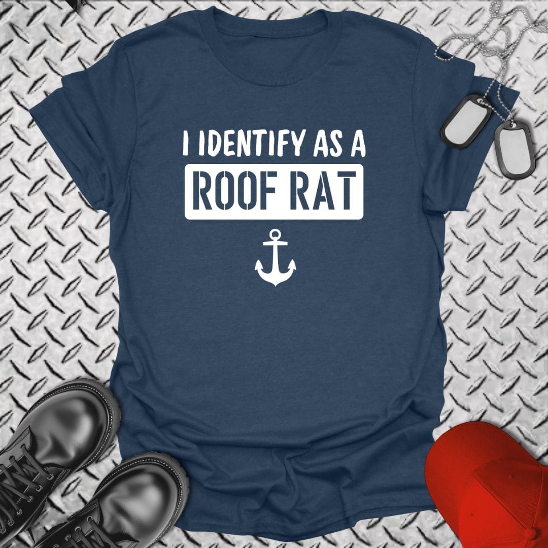 NavyHumor T-Shirt Heather Navy / S I Identify as Roof Rat T-shirt