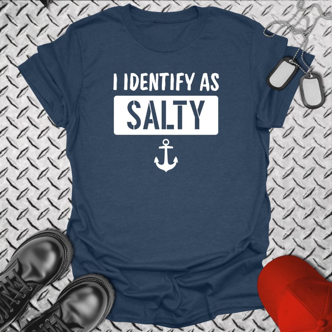 NavyHumor T-Shirt Heather Navy / S I Identify as Salty T-shirt