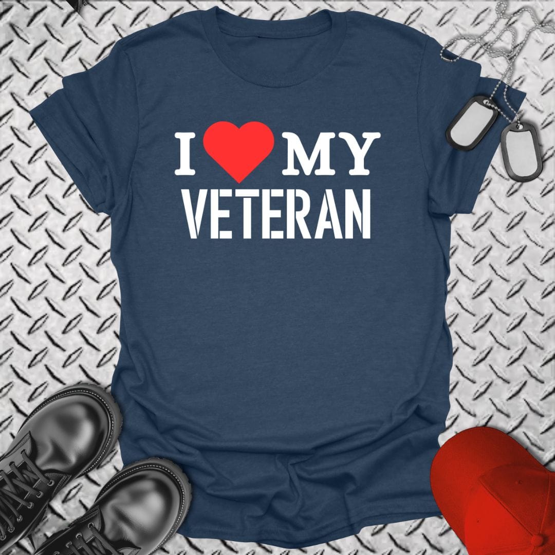 NavyHumor T-Shirt Heather Navy / S I Love My Veteran T-shirt