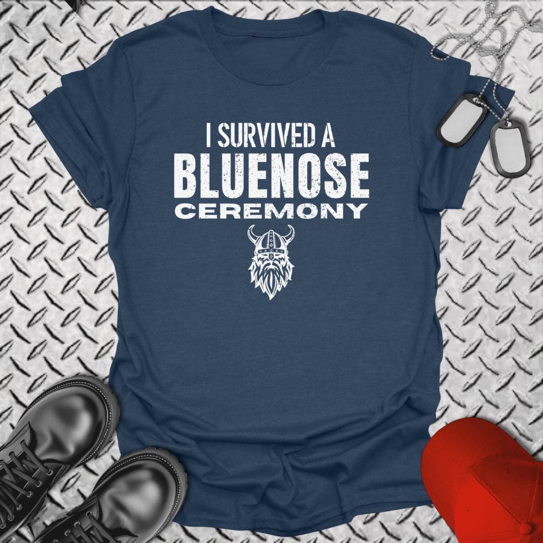 NavyHumor T-Shirt Heather Navy / S I Survived a Bluenose Ceremony T-shirt