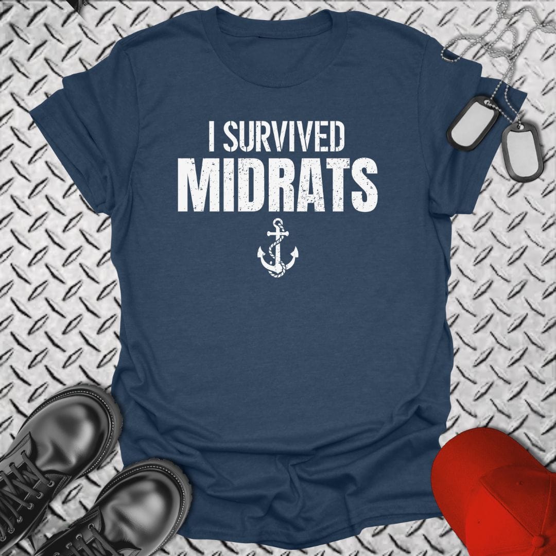 NavyHumor T-Shirt Heather Navy / S I Survived Midrats T-shirt