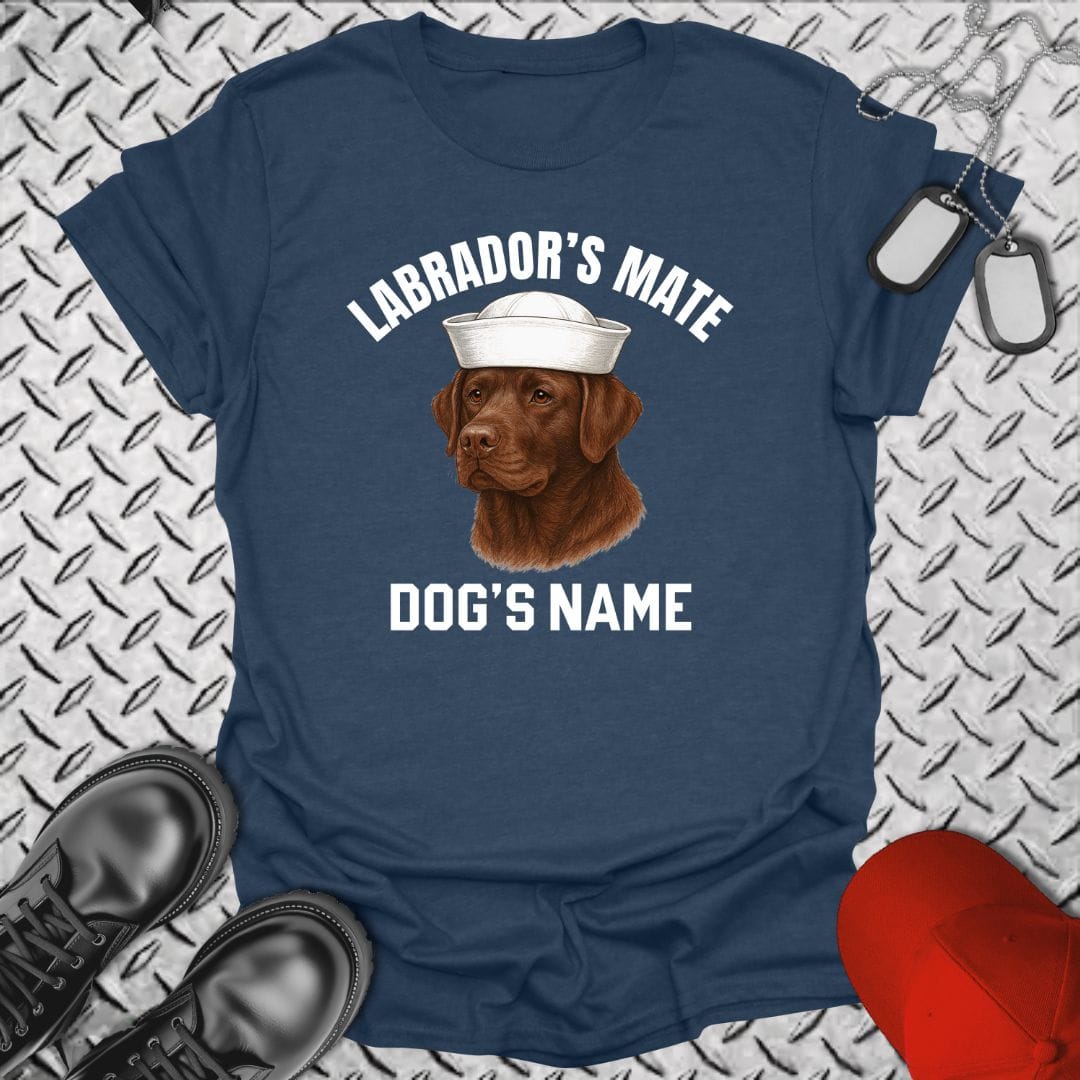 NavyHumor T-Shirt Heather Navy / S Labrador's Mate - Chocolate