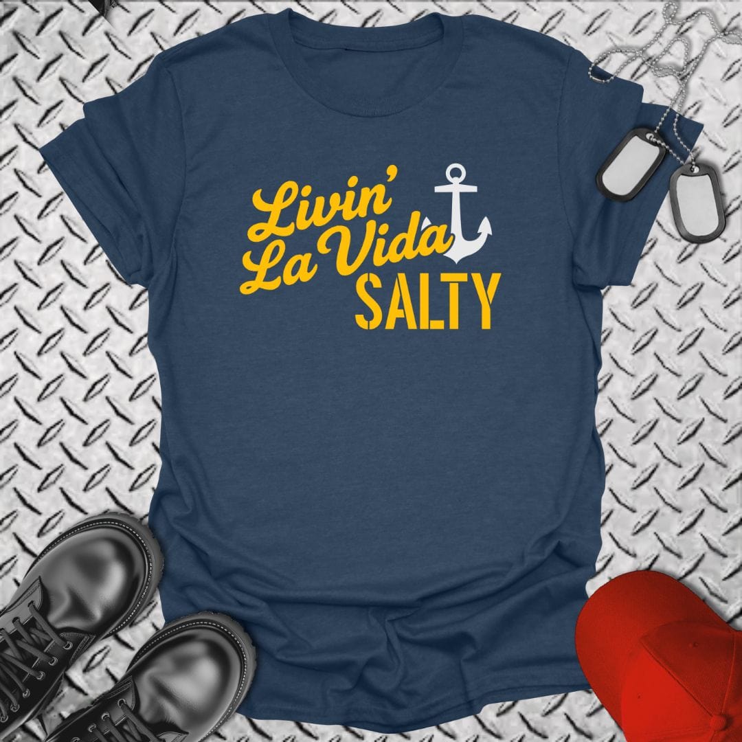 NavyHumor T-Shirt Heather Navy / S Livin' La Vida Salty T-shirt