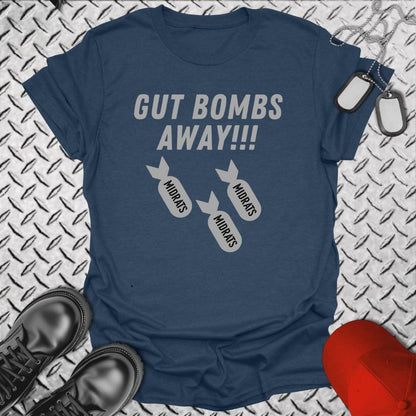 NavyHumor T-Shirt Heather Navy / S Midrats - Gut Bombs Away! T-shirt