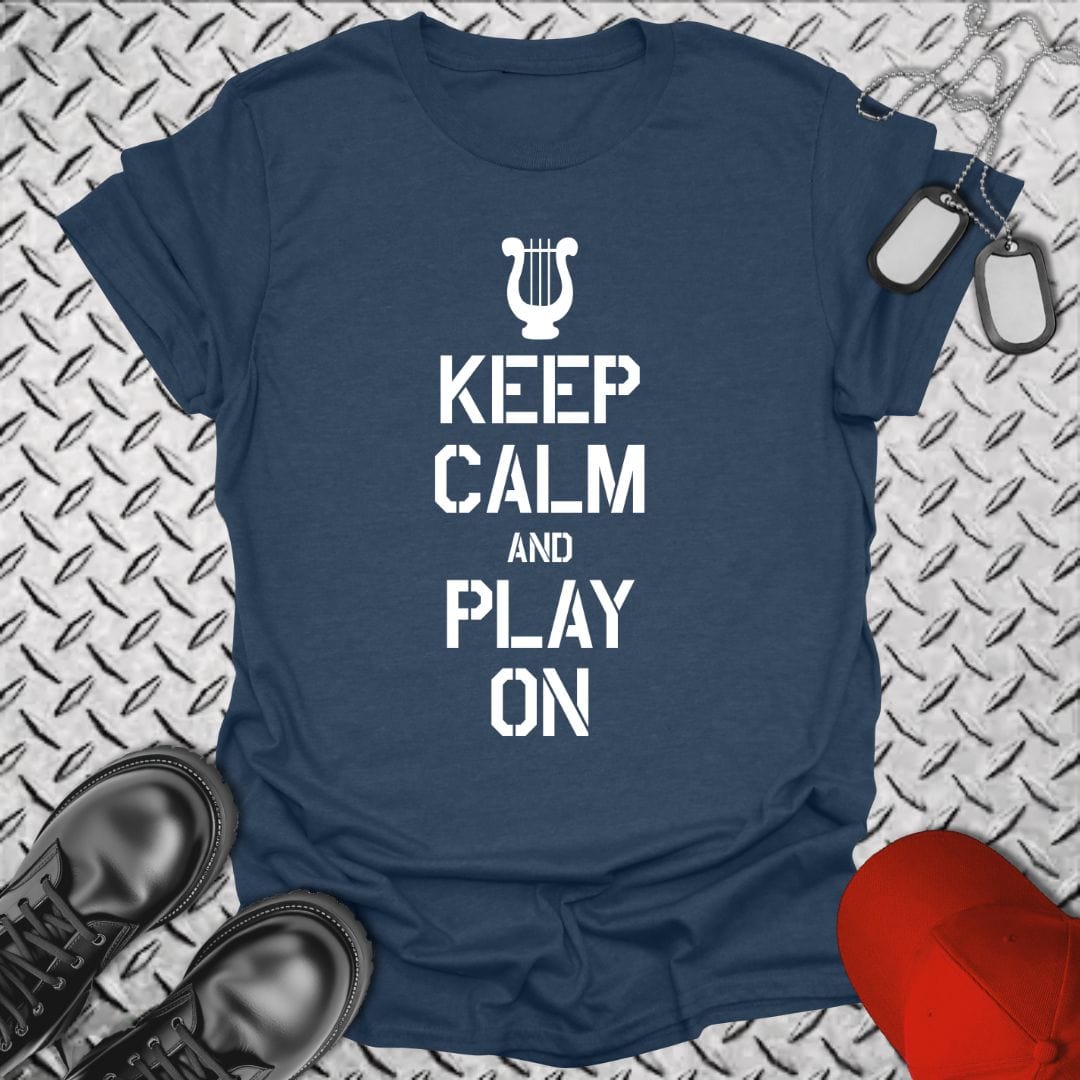 NavyHumor T-Shirt Heather Navy / S MU - Keep Calm and Play On T-shirt