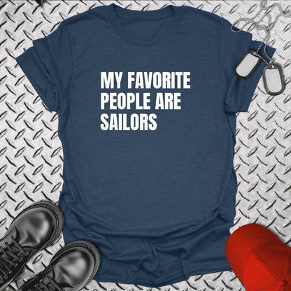 NavyHumor T-Shirt Heather Navy / S My Favorite People Are Sailors