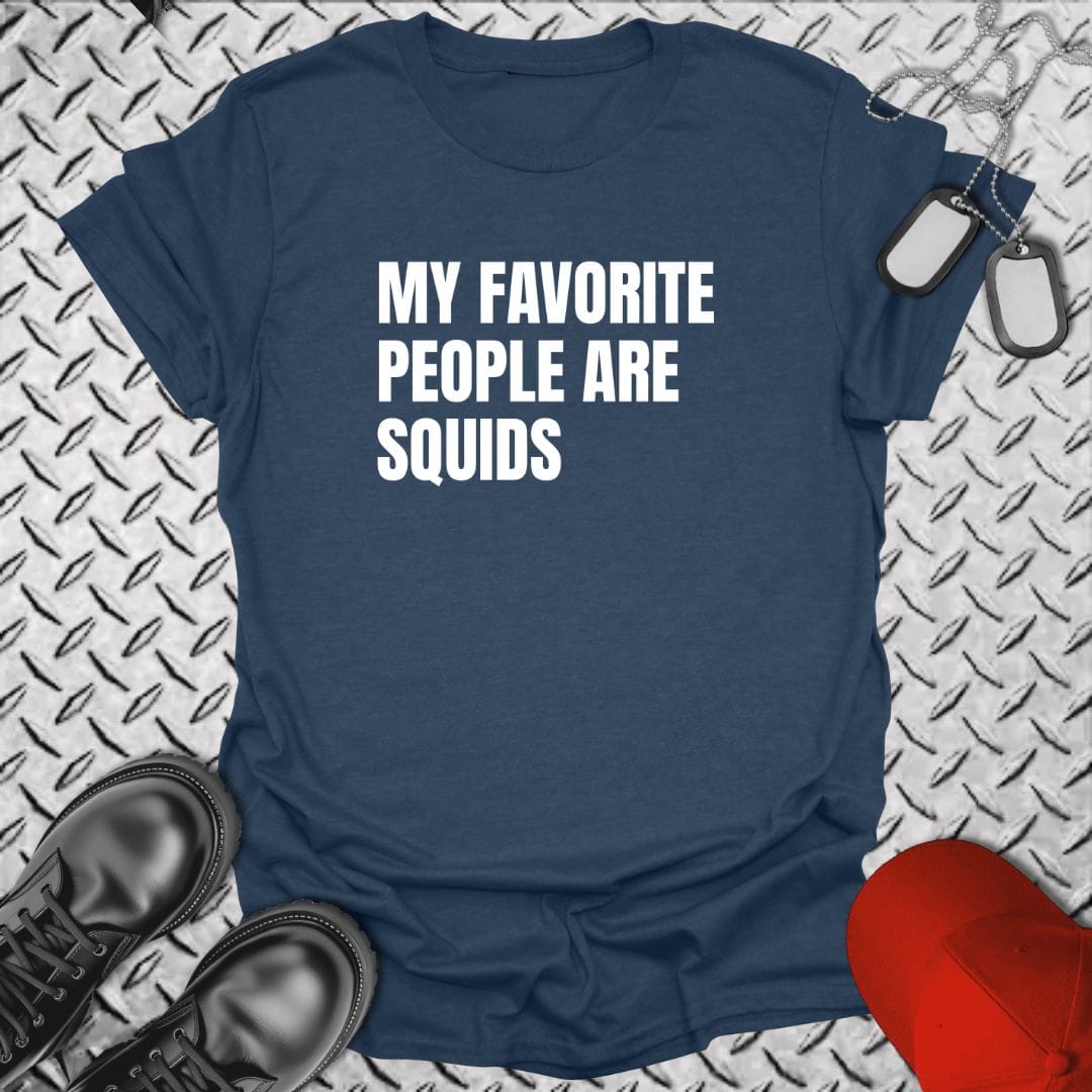 NavyHumor T-Shirt Heather Navy / S My Favorite People Are Squids