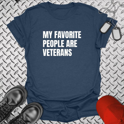 NavyHumor T-Shirt Heather Navy / S My Favorite People Are Veterans