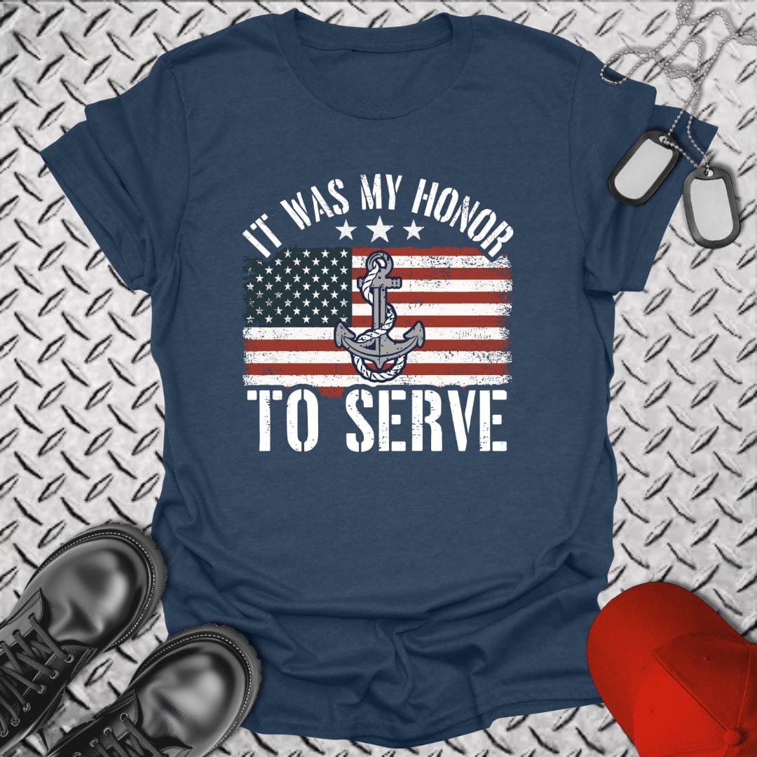 NavyHumor T-Shirt Heather Navy / S My Honor - Flag T-shirt