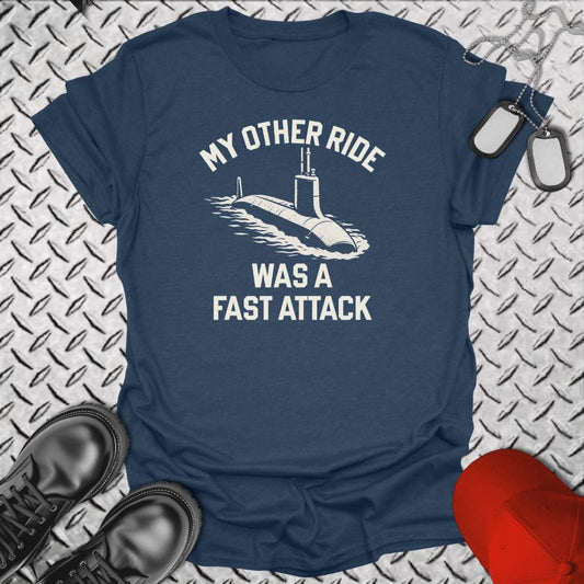 NavyHumor T-Shirt Heather Navy / S My Other Ride Was a Fast Attack T-shirt