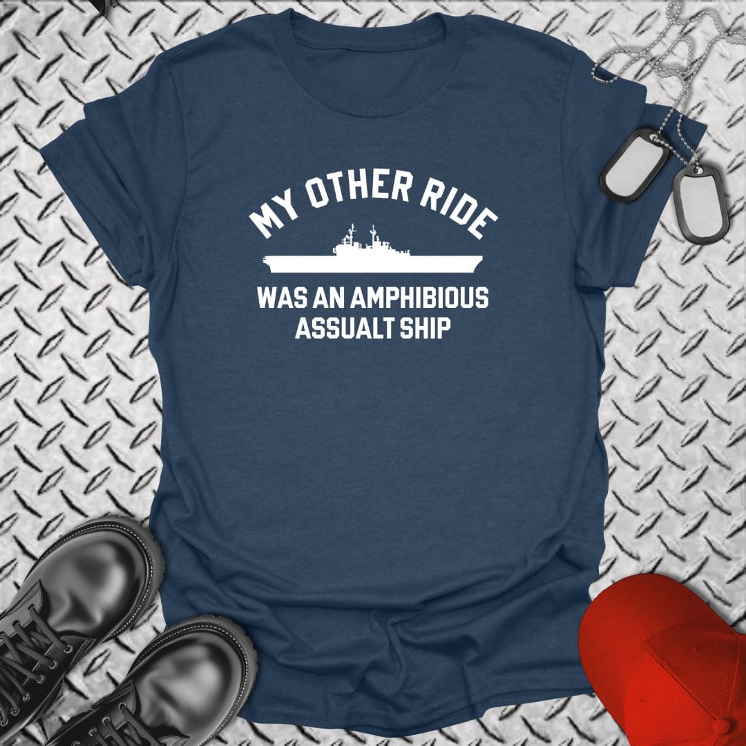 NavyHumor T-Shirt Heather Navy / S My Other Ride Was An LHD (Wasp-Class)