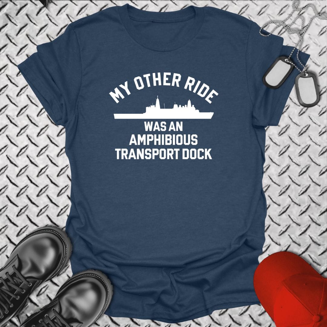 NavyHumor T-Shirt Heather Navy / S My Other Ride Was An LPD (San Antonio-Class)