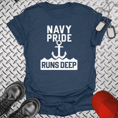 NavyHumor T-Shirt Heather Navy / S Navy Pride Runs Deep T-shirt
