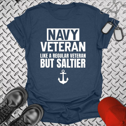 NavyHumor T-Shirt Heather Navy / S Navy Veteran - Saltier T-shirt