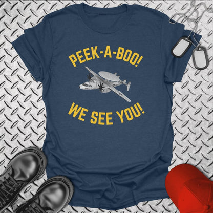 NavyHumor T-Shirt Heather Navy / S Peek-A-Boo Hawkeye T-shirt