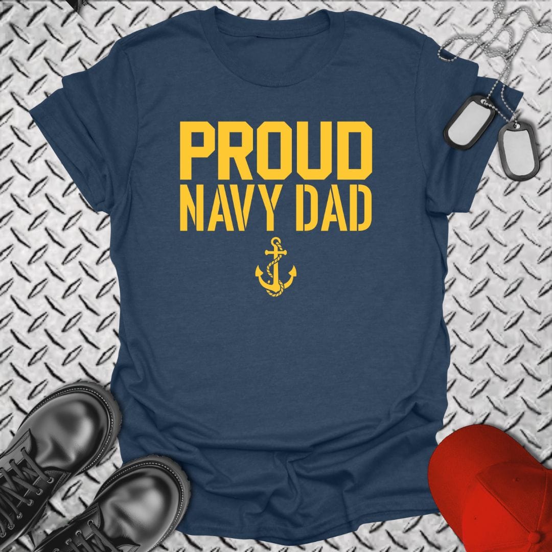 NavyHumor T-Shirt Heather Navy / S Proud Navy Dad T-shirt