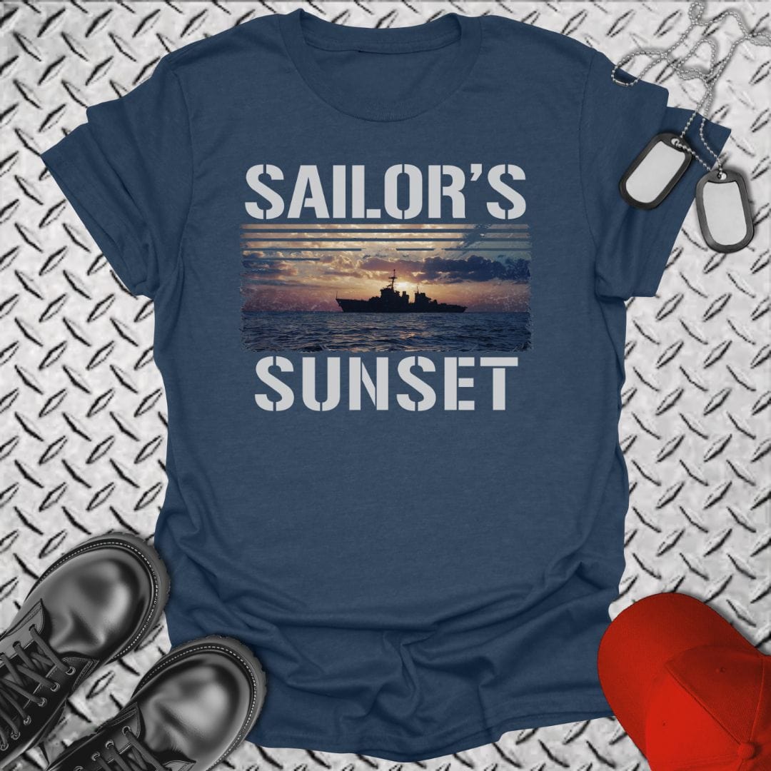 NavyHumor T-Shirt Heather Navy / S Sailor's Sunset T-shirt