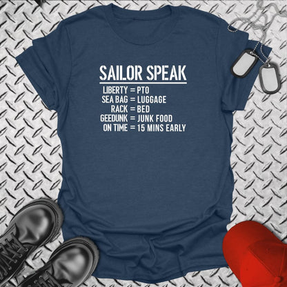 NavyHumor T-Shirt Heather Navy / S Sailor Speak