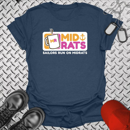 NavyHumor T-Shirt Heather Navy / S Sailors Run On Midrats