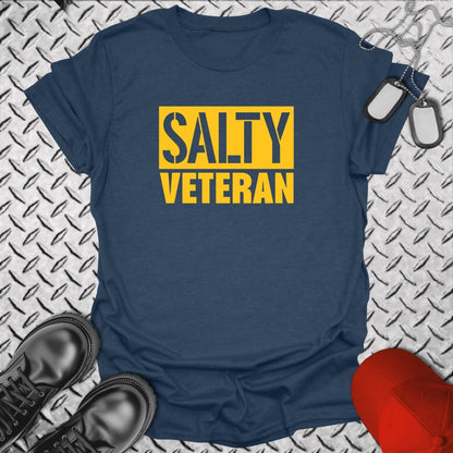 NavyHumor T-Shirt Heather Navy / S Salty Veteran (Block)