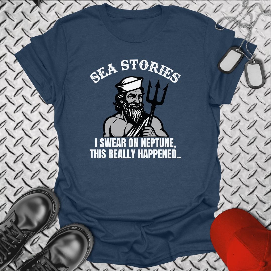 NavyHumor T-Shirt Heather Navy / S Sea Stories T-shirt
