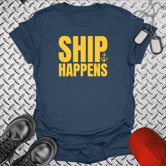 NavyHumor T-Shirt Heather Navy / S Ship Happens T-shirt