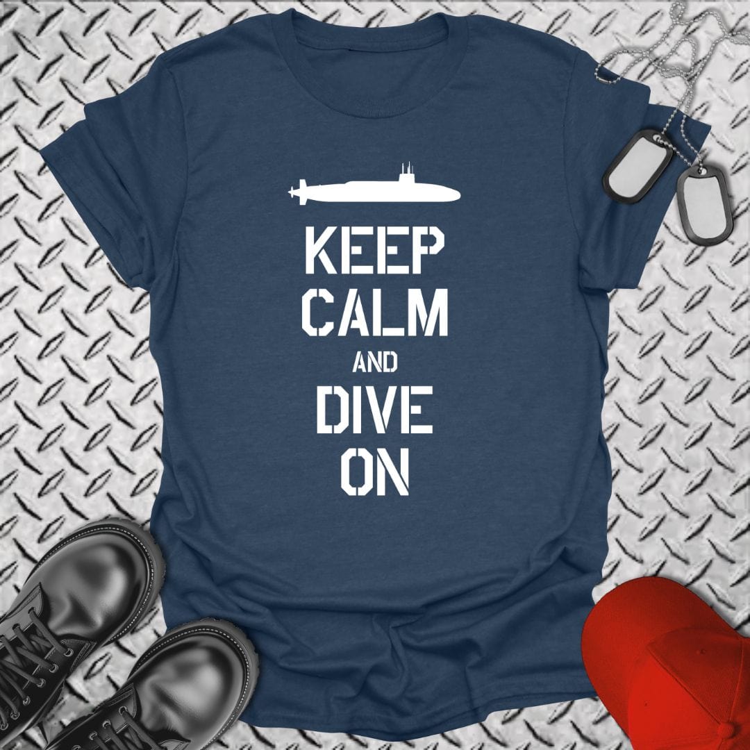 NavyHumor T-Shirt Heather Navy / S SSBN - Keep Calm and Dive On T-shirt