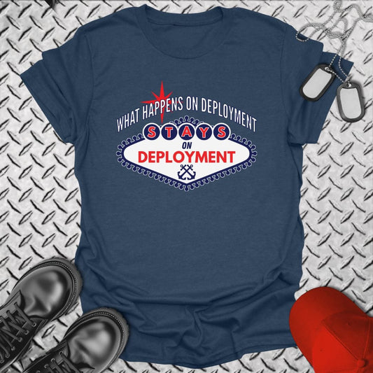 NavyHumor T-Shirt Heather Navy / S Stays On Deployment T-shirt