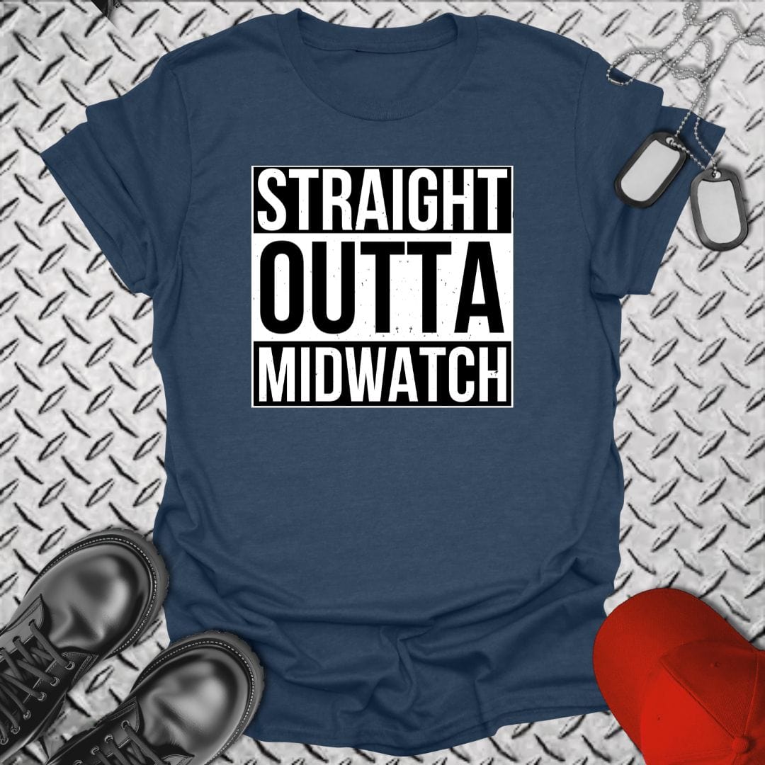 NavyHumor T-Shirt Heather Navy / S Straight Outta Midwatch T-shirt