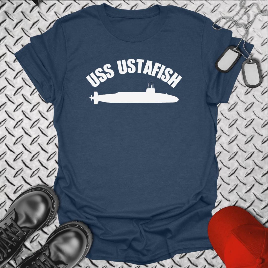NavyHumor T-Shirt Heather Navy / S USS Ustafish (SSBN) T-shirt