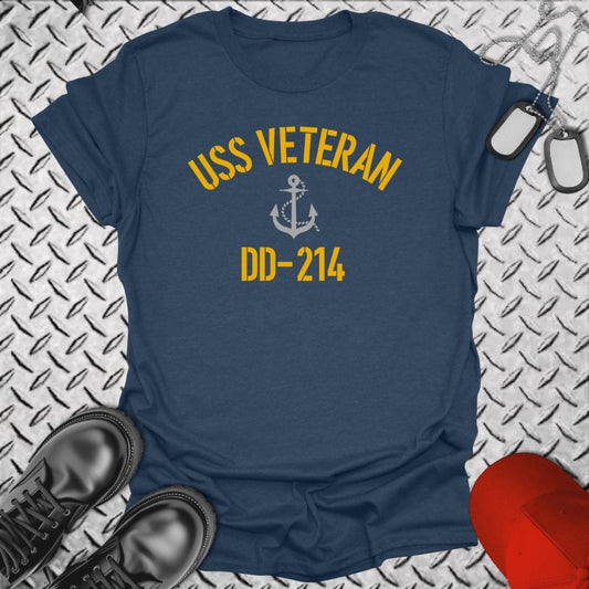 NavyHumor T-Shirt Heather Navy / S USS Veteran DD-214 Tshirt