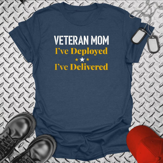 NavyHumor T-Shirt Heather Navy / S Veteran Mom - Deployed and Delivered T-shirt